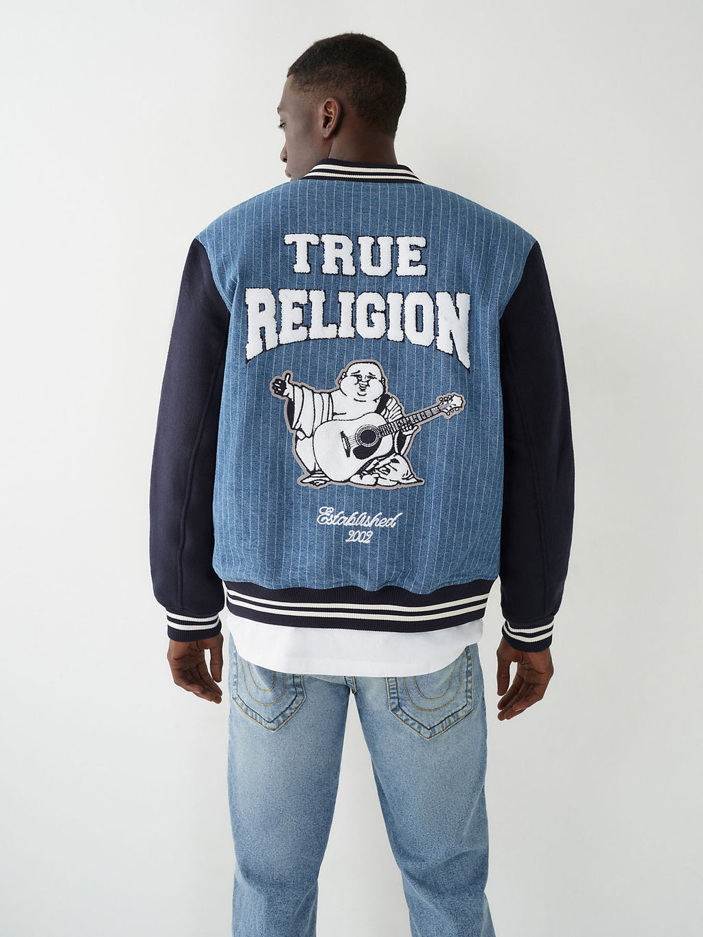 DENIM VARSITY JACKET