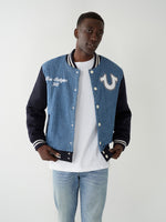 DENIM VARSITY JACKET