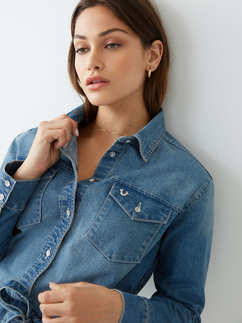 DENIM SHIRT DRESS