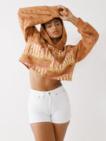 LOGO PRINT CROP HOODIE