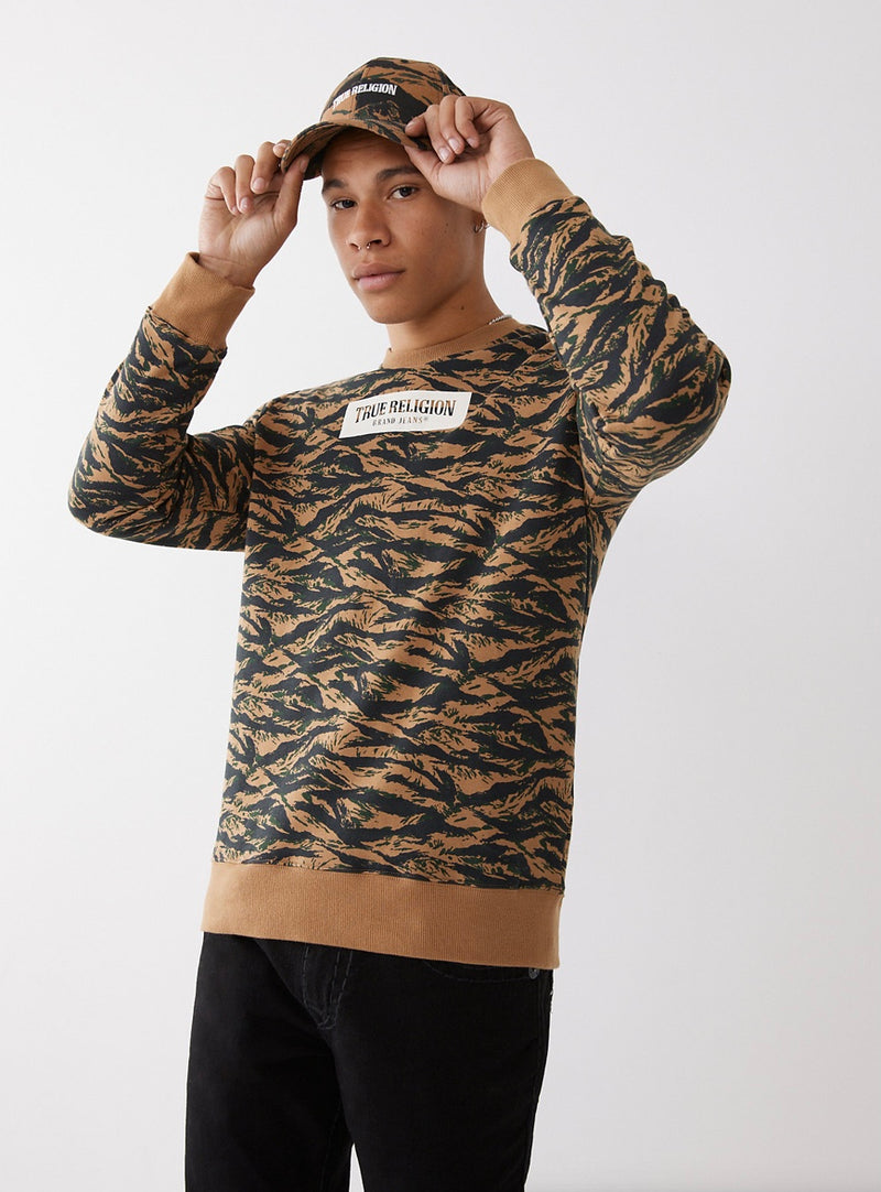 CAMO CREW NECK SWEATER