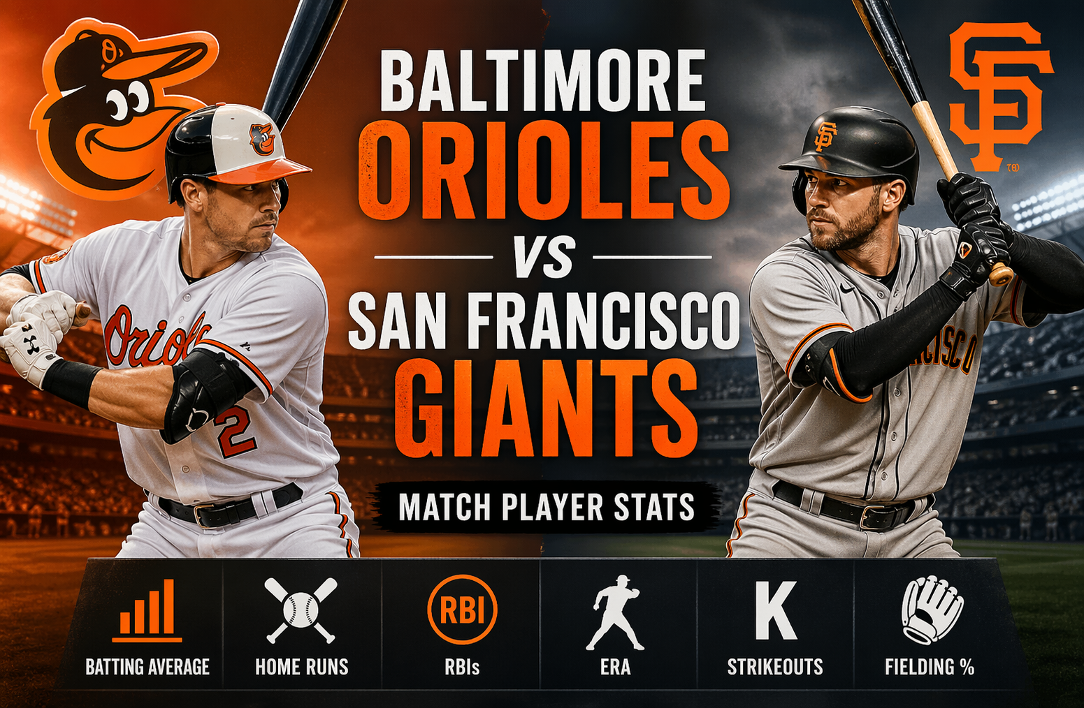 Baltimore Orioles vs San Francisco Giants Match Player Stats