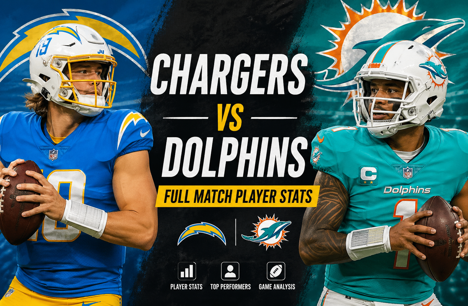 Chargers vs Miami Dolphins: Full Match Player Stats