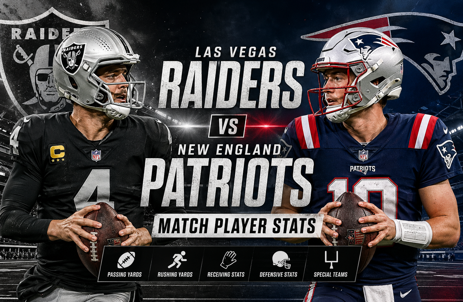 Las Vegas Raiders vs New England Patriots Match Player Stats