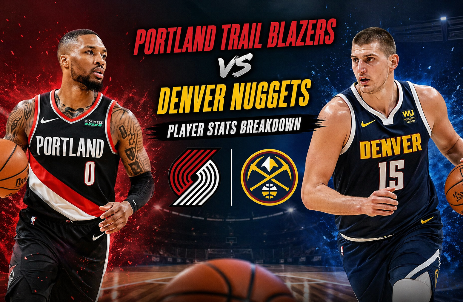 Portland Trail Blazers vs Denver Nuggets Match Player Stats