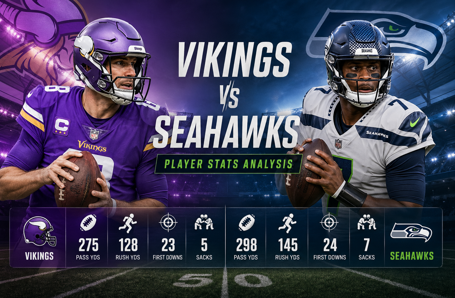 Minnesota Vikings vs Seahawks Match Player Stats