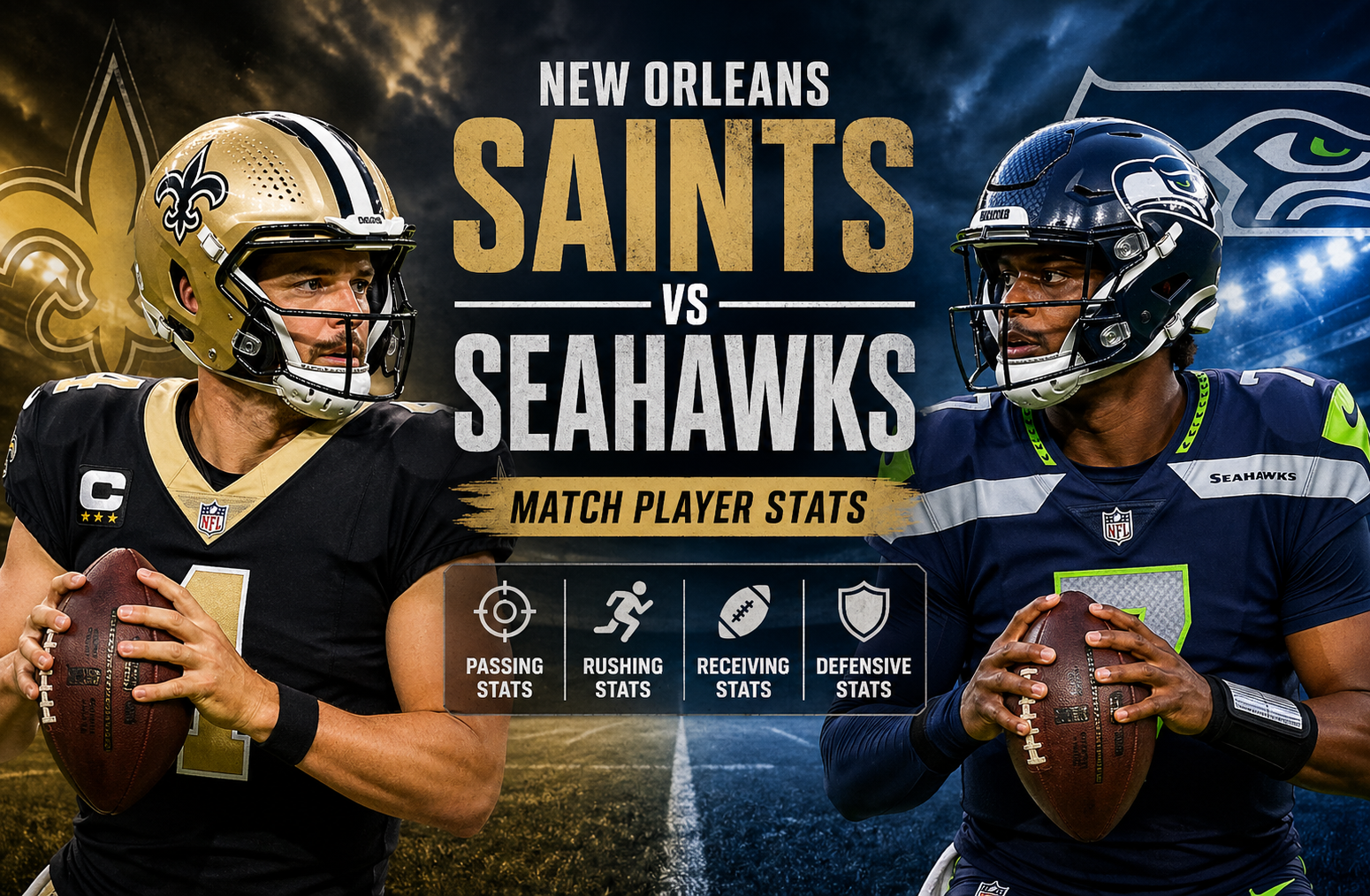 New Orleans Saints vs Seahawks Match Player Stats