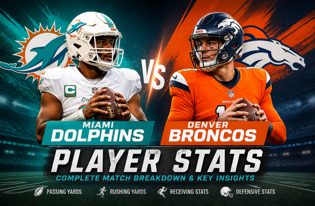 Miami Dolphins vs Denver Broncos Match Player Stats