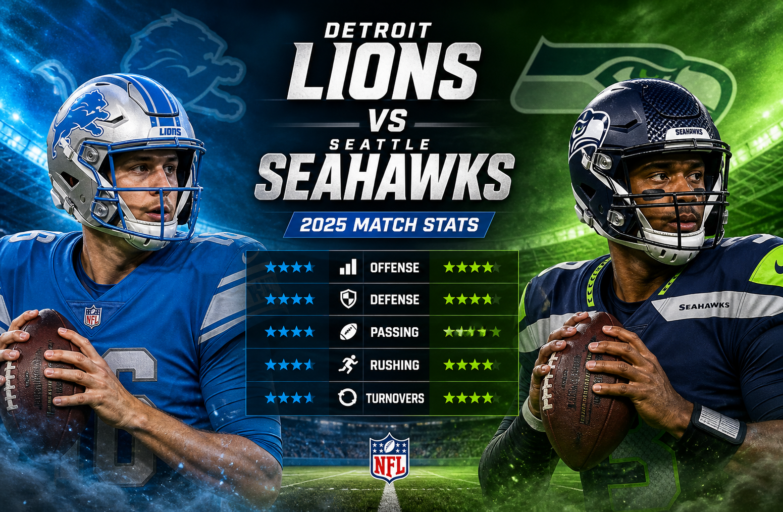 Detroit Lions vs Seahawks 2025 Match Stats