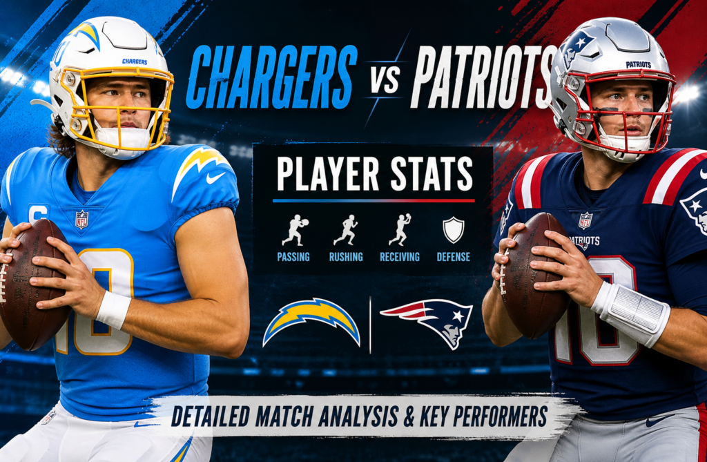Chargers vs New England Patriots Match Player Stats